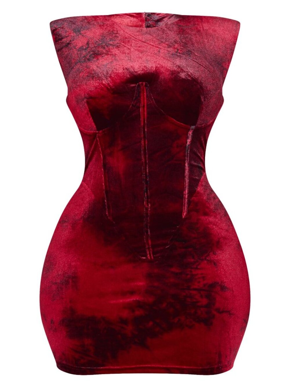PRETTY LITTLE THING Burgundy Velvet Corset Dress Size 10 NEW NWT - Picture 2 of 5
